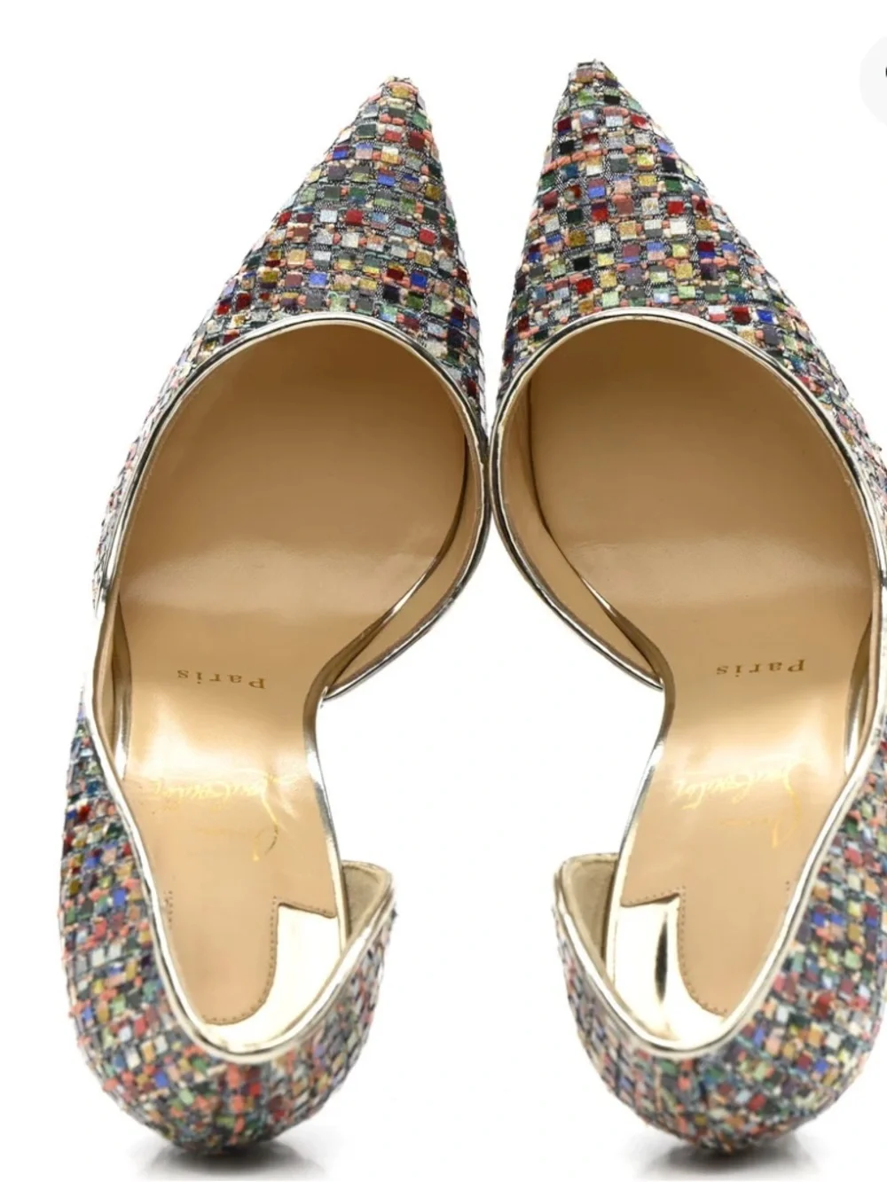 Christian Louboutin Tresse Vitraux Specchio Iriza 100 pumps NIB SZ37.5